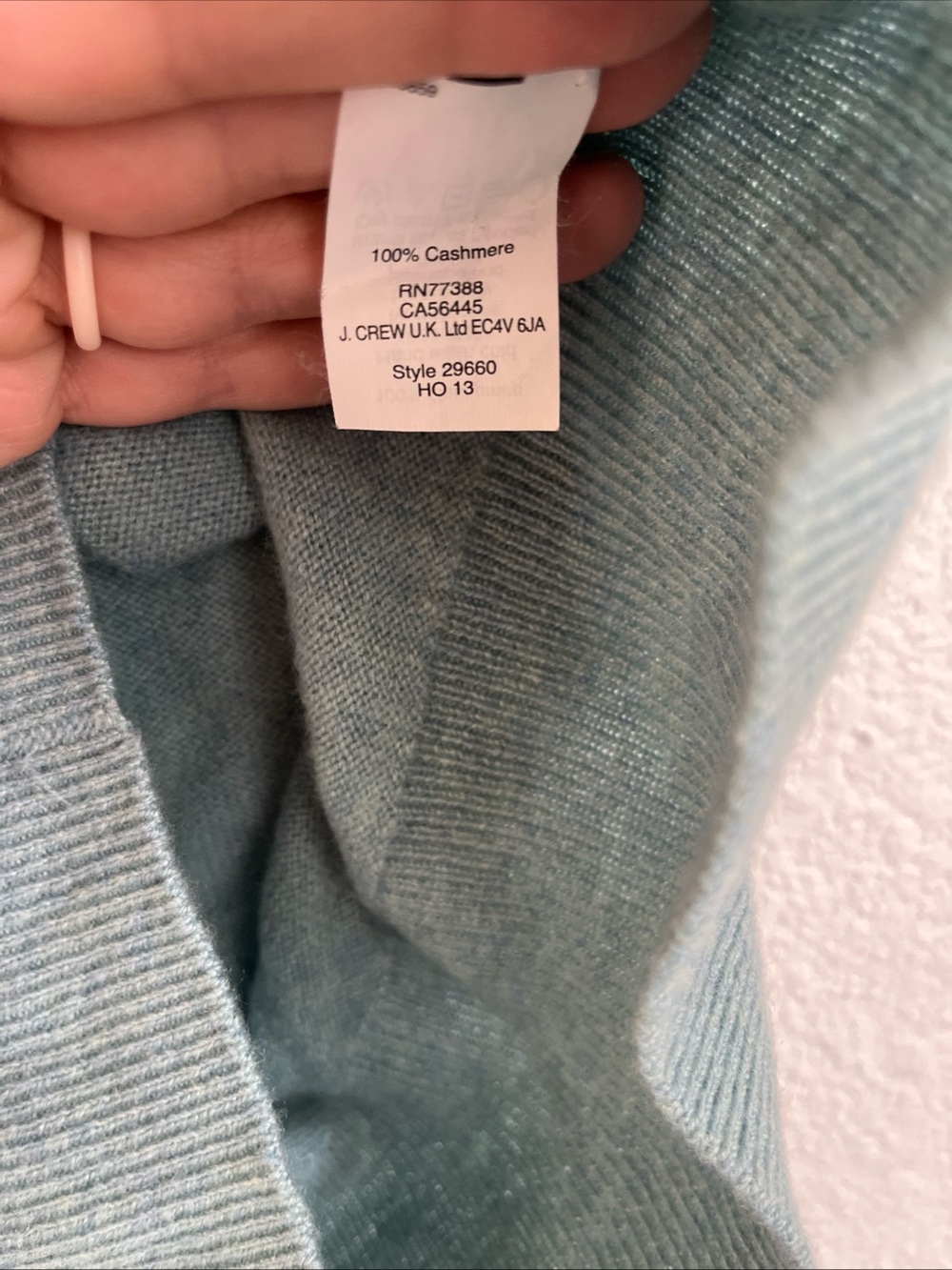 J Crew Collection Italian Cashmere V-Neck Sweater Blue Heather Luxury XS Preppy - Picture 4 of 7